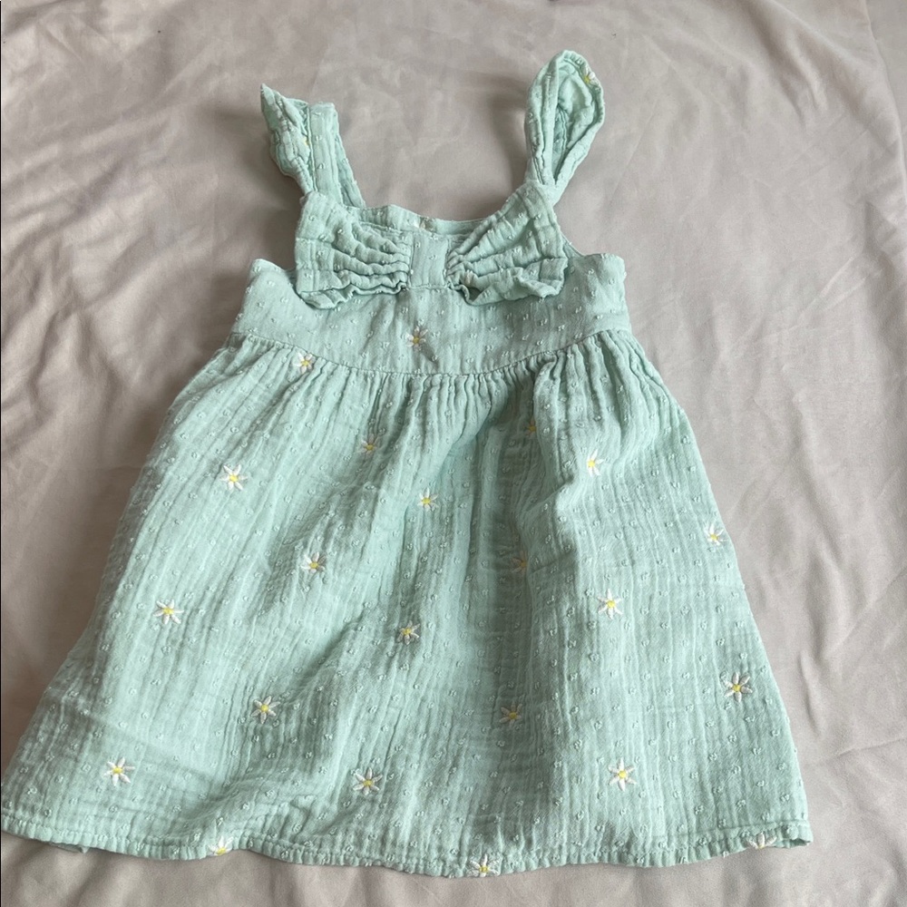 Girls Cat & Jack Light Green Dress with Daisy Embroidery